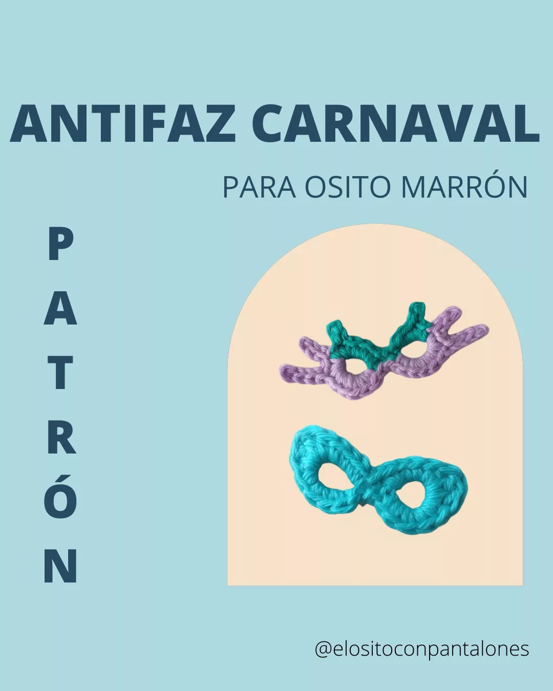 Patrón de Antifaz Carnaval para Osito Marrón