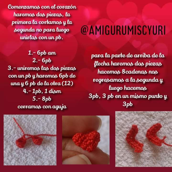 Patrón de aretes flecha corazón rojo