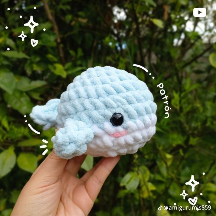 Patron de Ballenita en Chenille - Móc cá heo bằng len Chenille