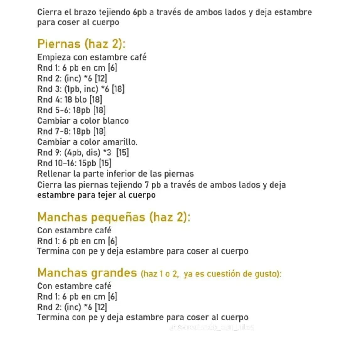 Patrón de bebé Jirafa tejido a crochet amarillo y café