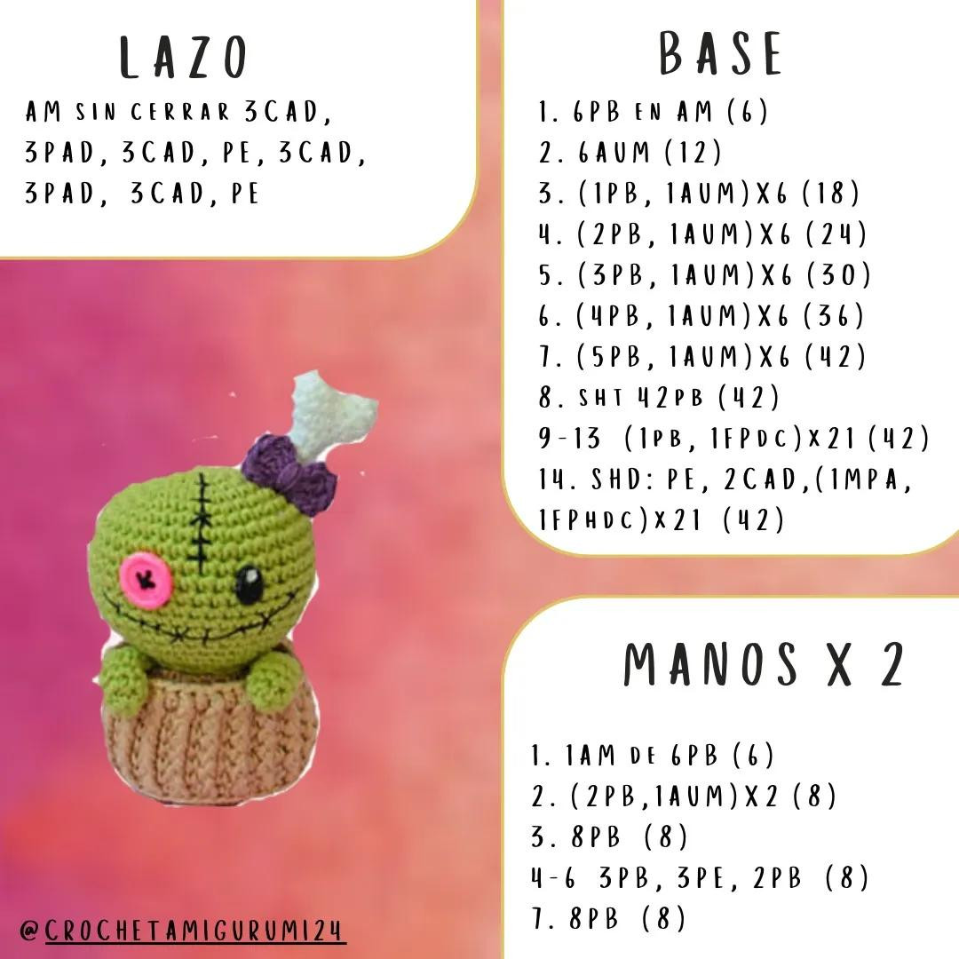 Patrón de Cactus Amigurumi Paso a Paso