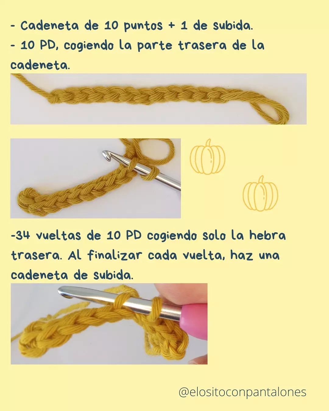 Patrón de Calabaza Fácil: Tutorial Paso a Paso para Móc Len con Hilo Drops Paris y Aguja de 3mm