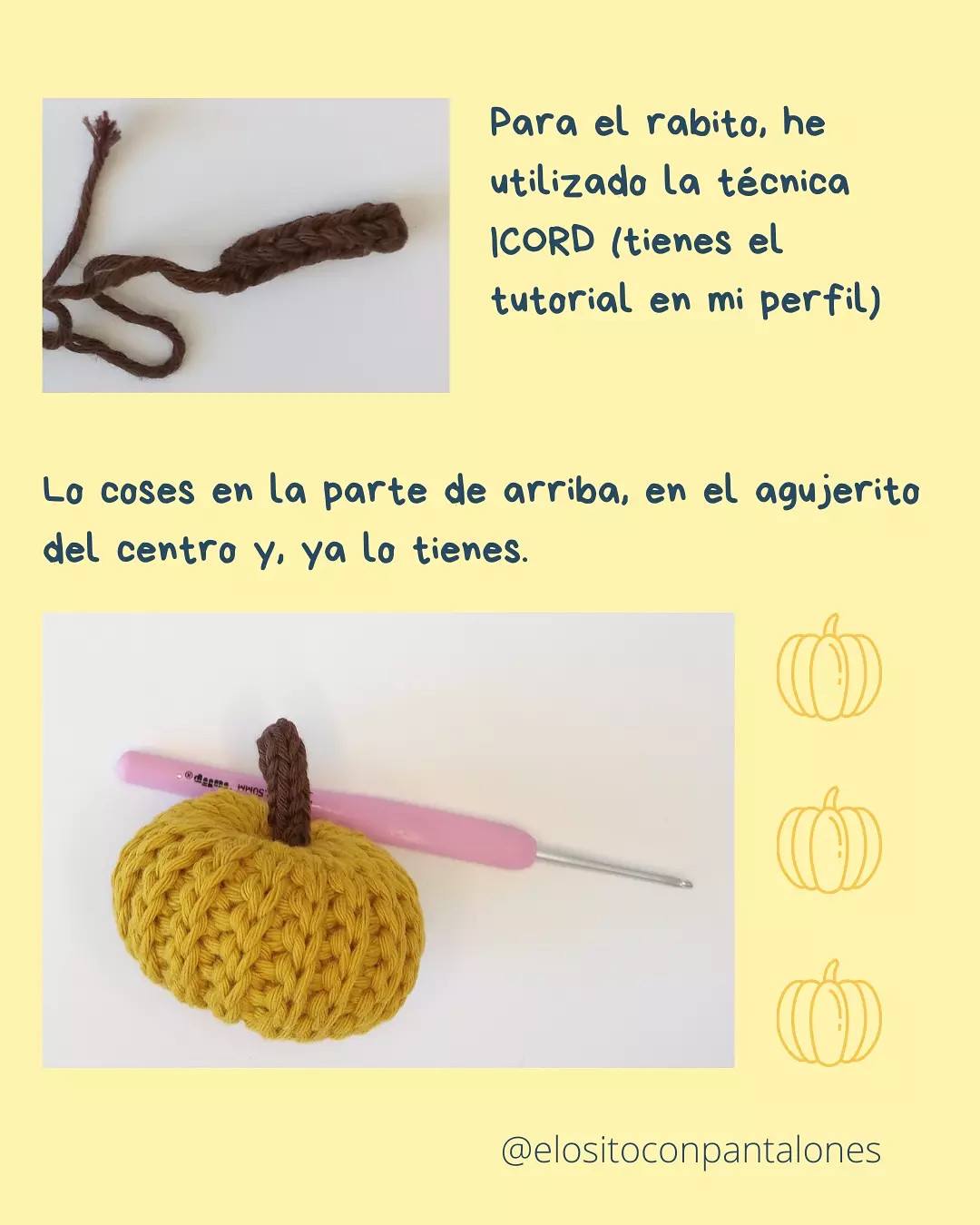 Patrón de Calabaza Fácil: Tutorial Paso a Paso para Móc Len con Hilo Drops Paris y Aguja de 3mm