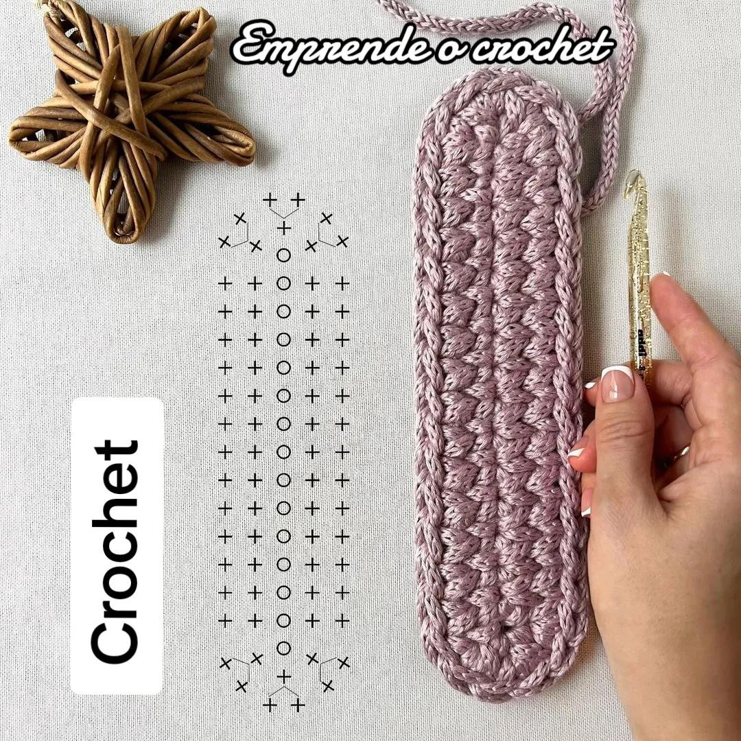 Patrón de cartuchera rectangular a crochet