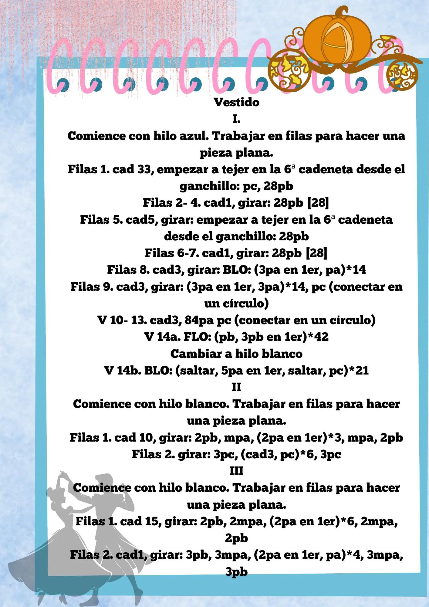 Patrón de Cenicienta gratuito