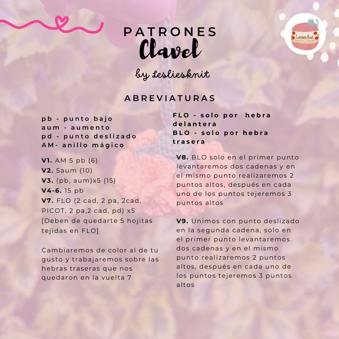 Patrón de Clavel Amarillo Móc Len