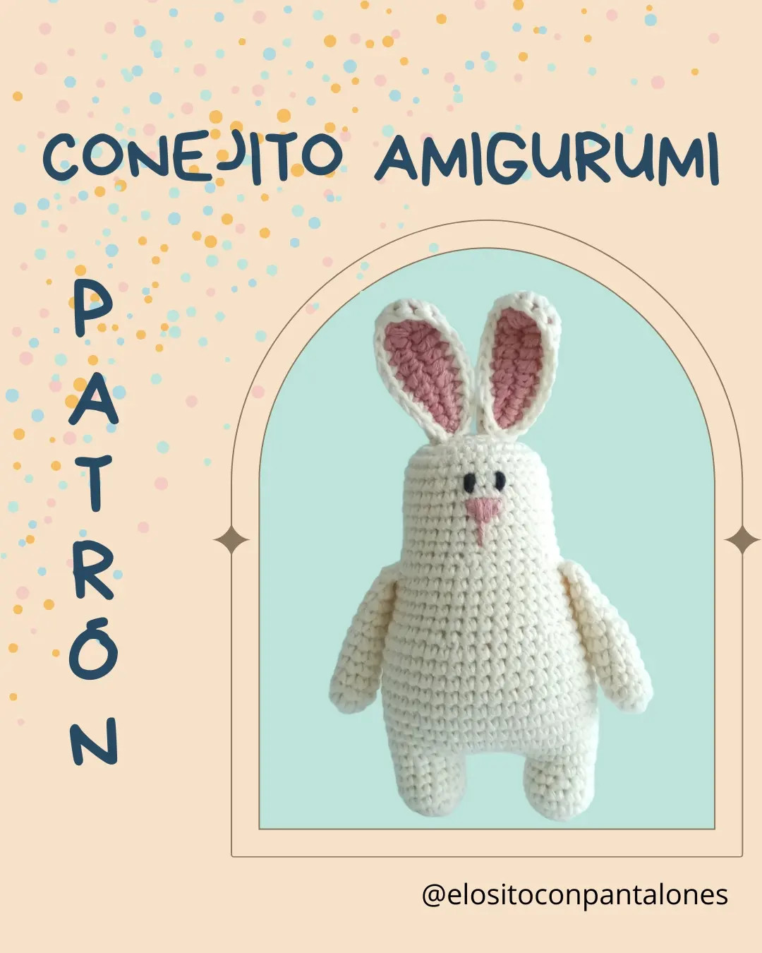 Patrón de Conejito Amigurumi Blanco y Rosa - Tutorial Paso a Paso