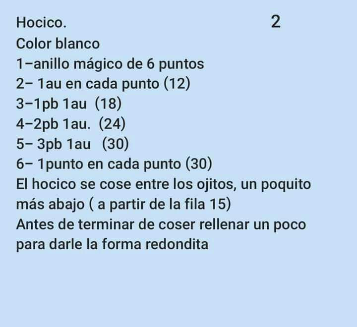 Patrón de Conejo Amigurumi Azul y Crema