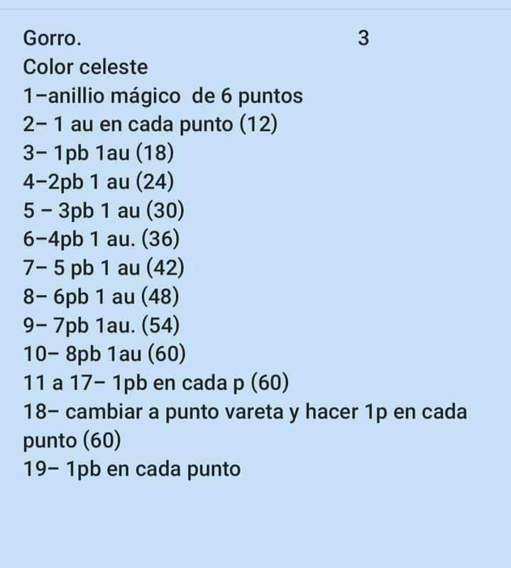 Patrón de Conejo Amigurumi Azul y Crema