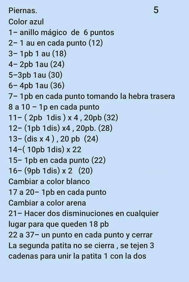 Patrón de Conejo Amigurumi Azul y Crema