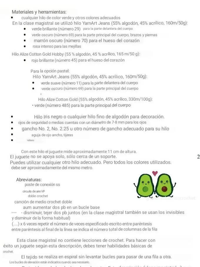 Patrón de crochet: Aguacate enamorado
