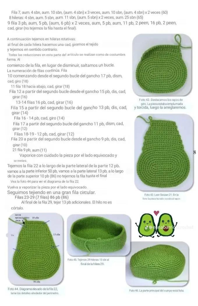 Patrón de crochet: Aguacate enamorado