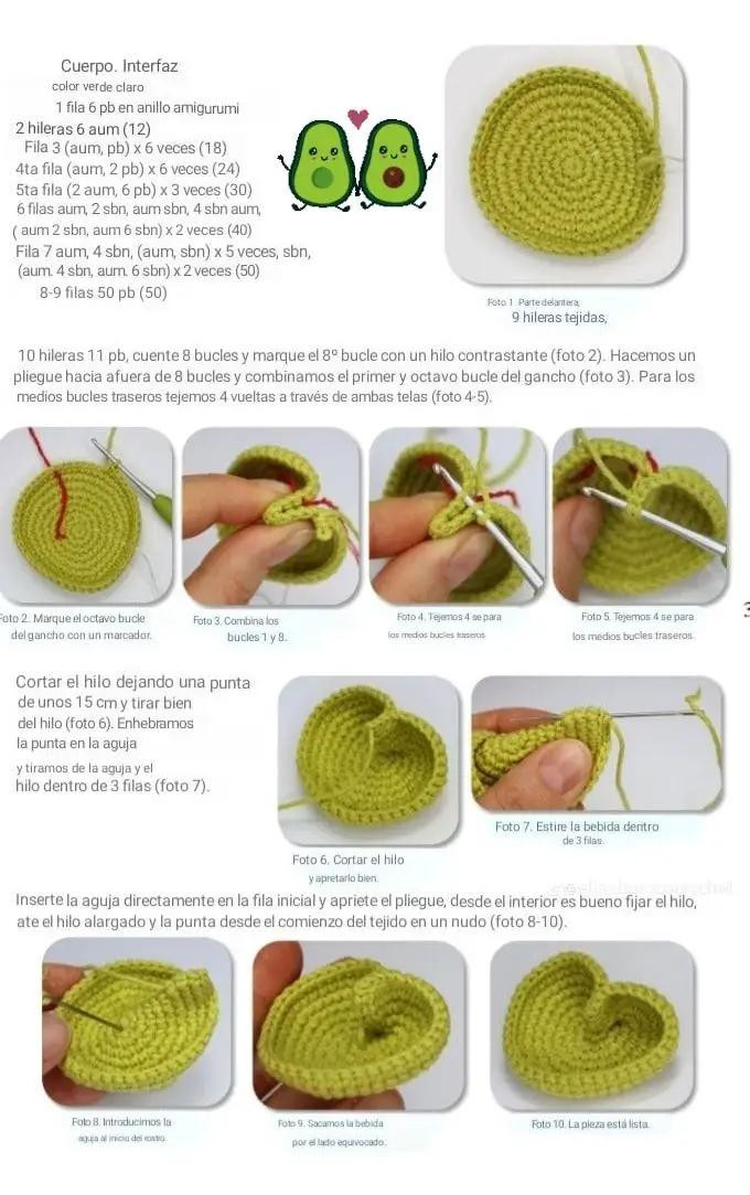 Patrón de crochet: Aguacate enamorado