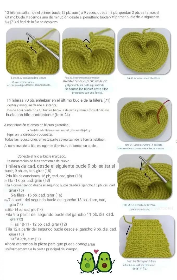 Patrón de crochet: Aguacate enamorado