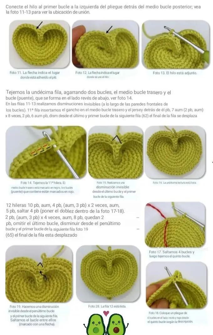 Patrón de crochet: Aguacate enamorado