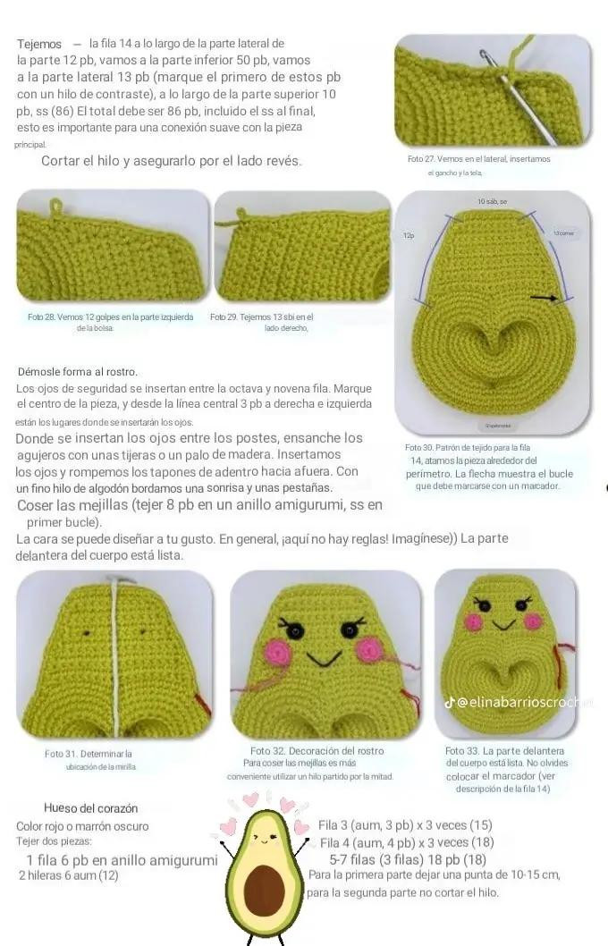 Patrón de crochet: Aguacate enamorado