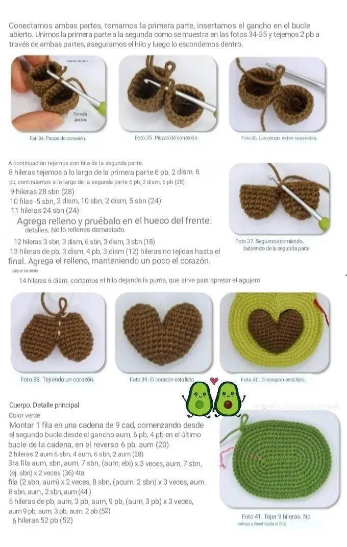 Patrón de crochet: Aguacate enamorado
