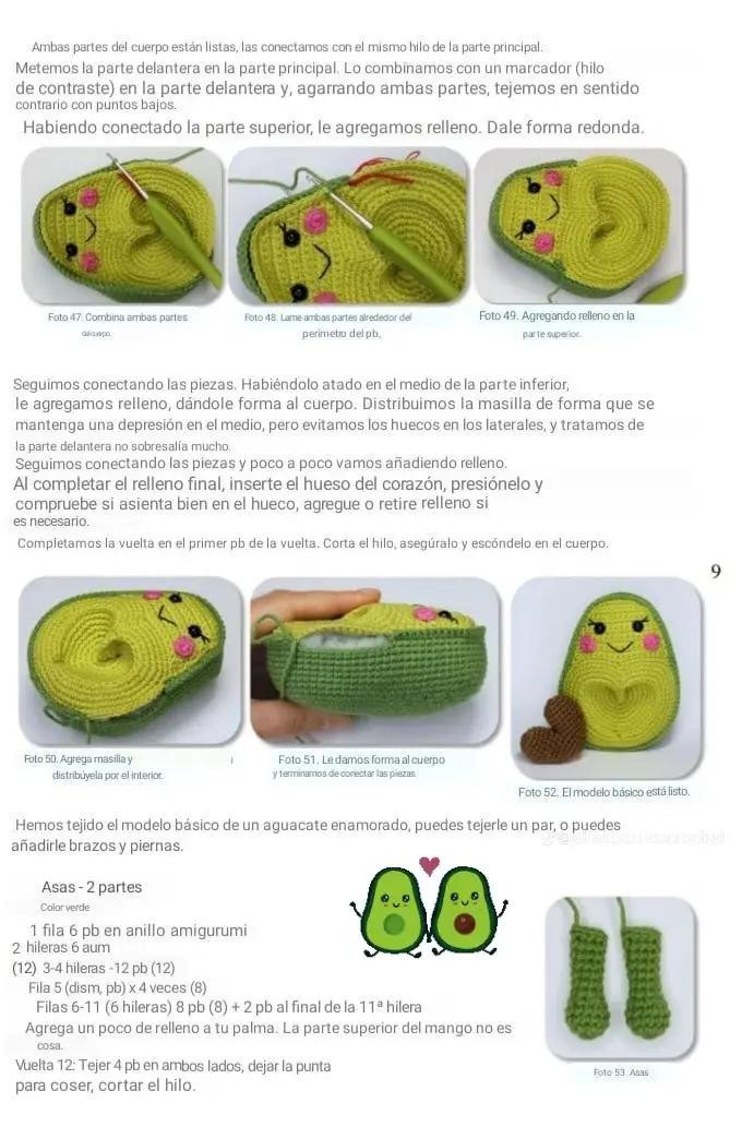Patrón de crochet: Aguacate enamorado