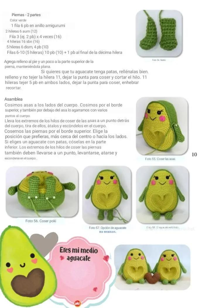 Patrón de crochet: Aguacate enamorado
