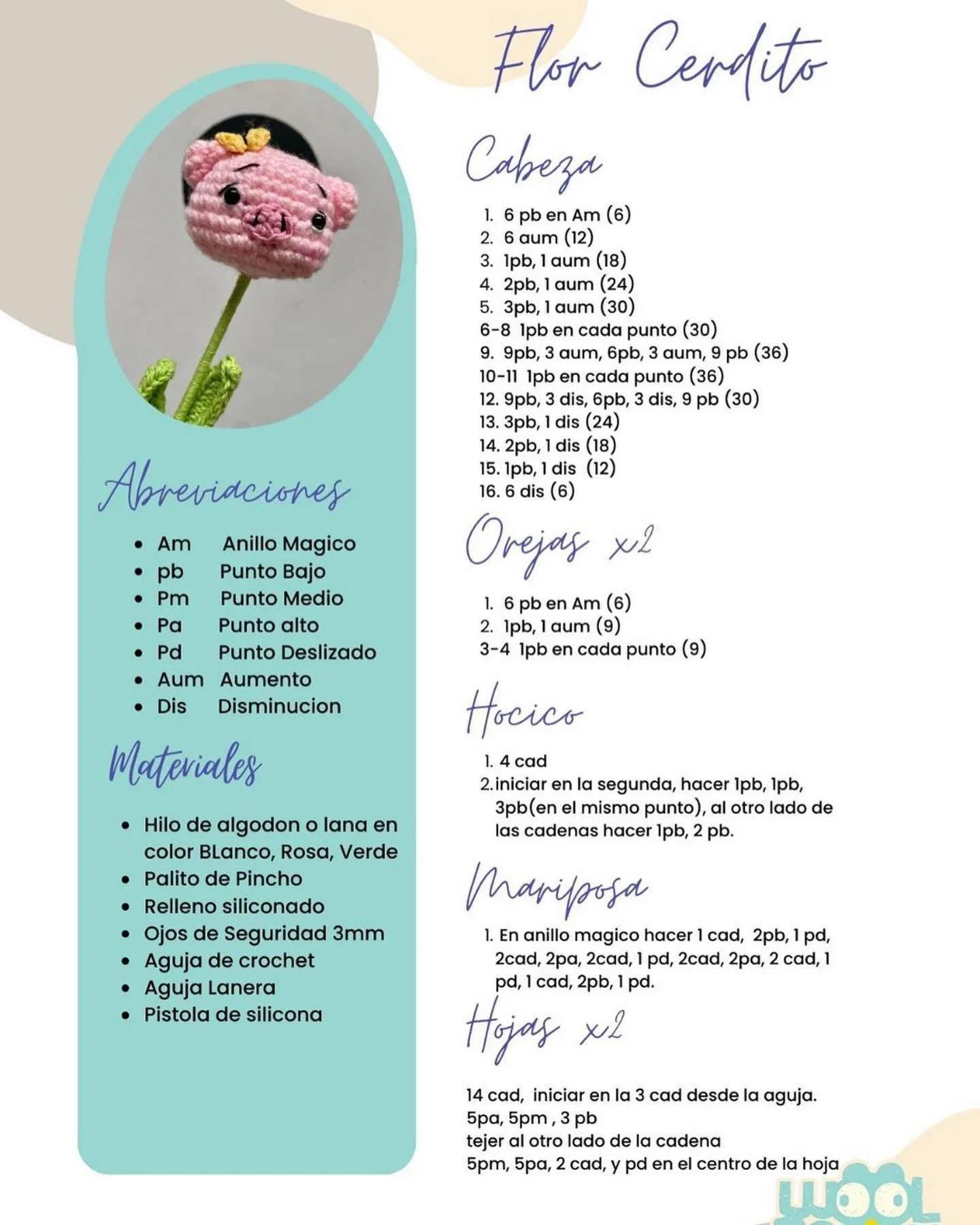 Patrón de Crochet Flor Cerdito: Guía Completa