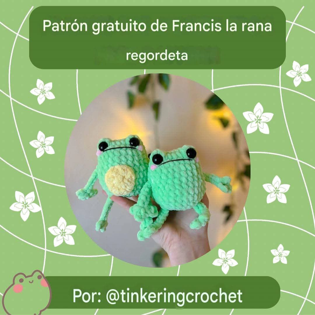 Patron de crochet: Francis la rana regordeta verde