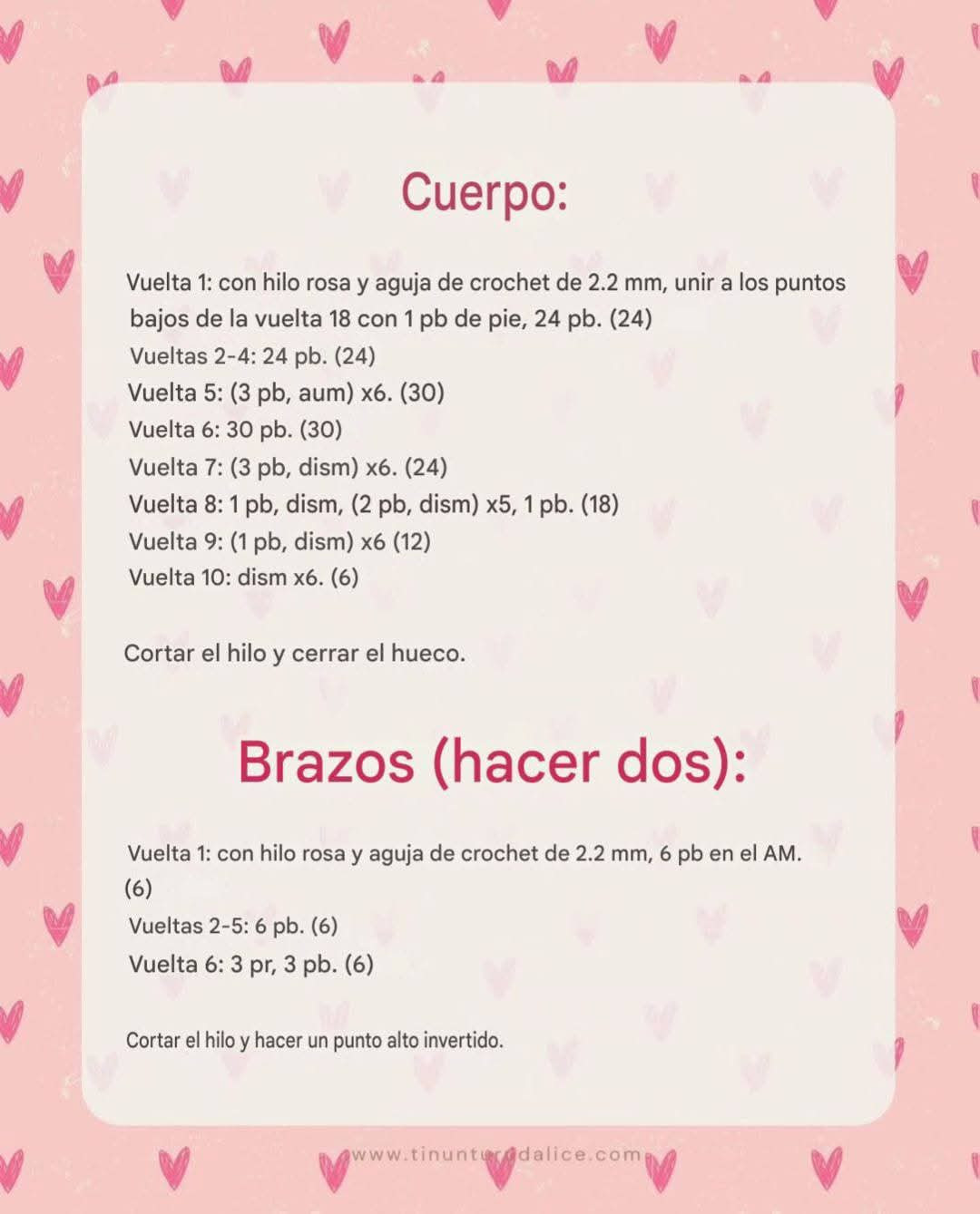 Patron de crochet gratis: Gazo rosa Adore-a-Bear con corazon