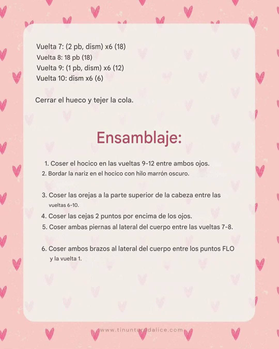 Patron de crochet gratis: Gazo rosa Adore-a-Bear con corazon