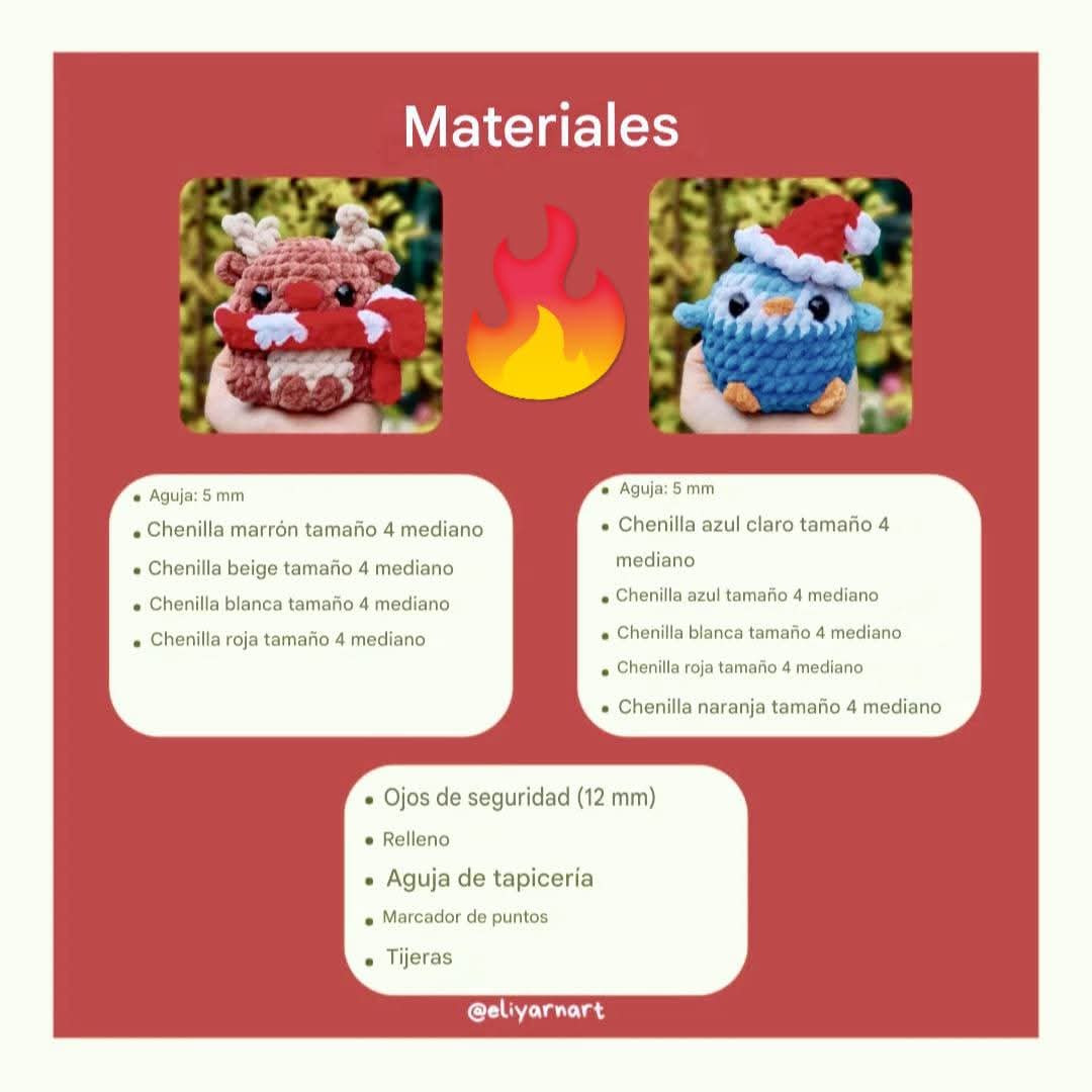 Patrón de crochet gratuito: Reno y Pingüino de Navidad