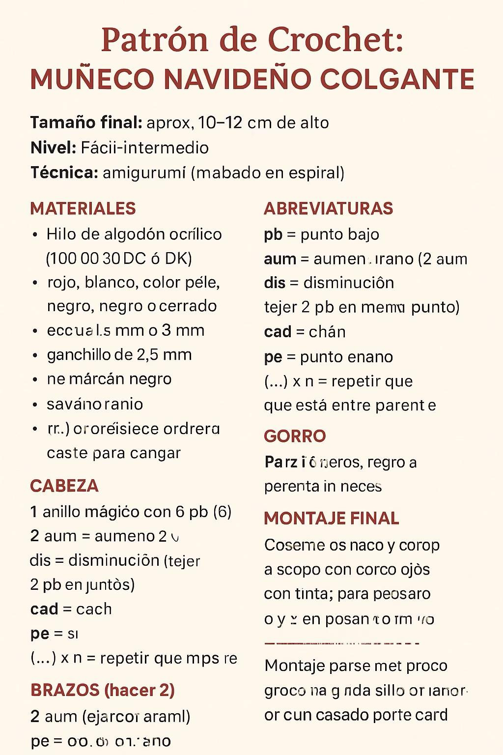 Patrón de Crochet: Muñeco Navideño Colgante - Mini Santa Mágico