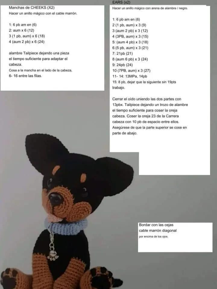 Patrón de Crochet para Amigurumi Perro Chihuahua y Rottweiler: Guía Paso a Paso