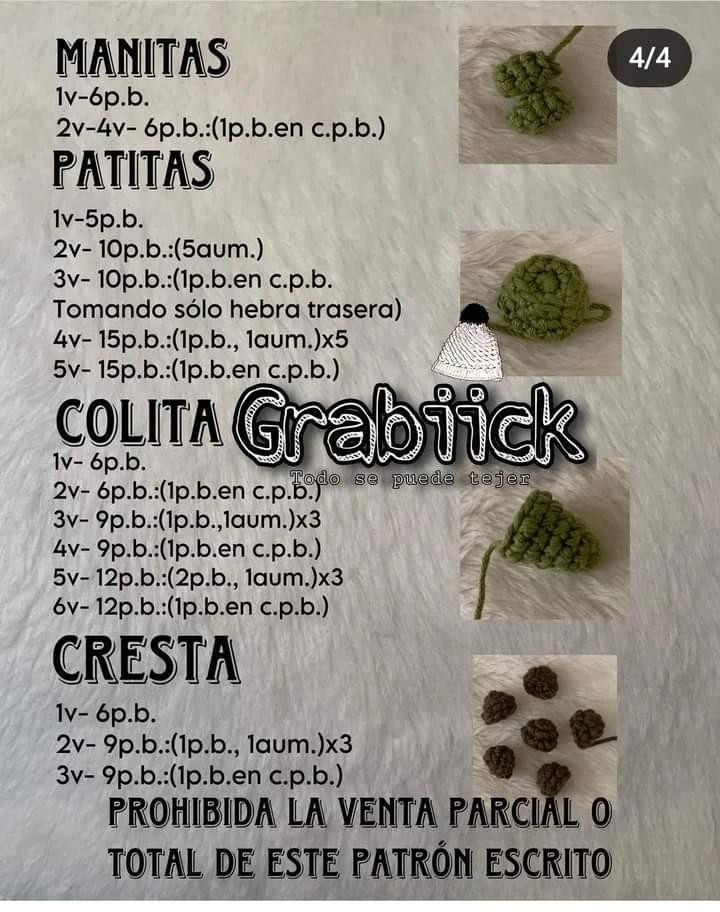 Patrón de Crochet para Bebé Dinosaurio Verde y Marrón