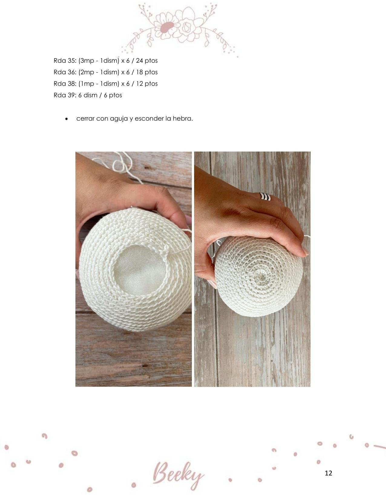 Patrón de crochet para Beeky la oveja amigurumi con instrucciones paso a paso