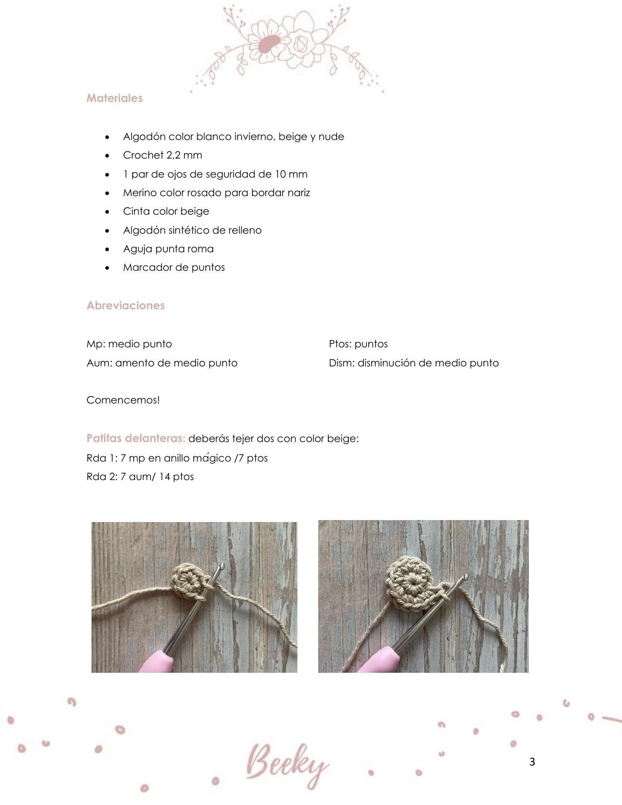 Patrón de crochet para Beeky la oveja amigurumi con instrucciones paso a paso