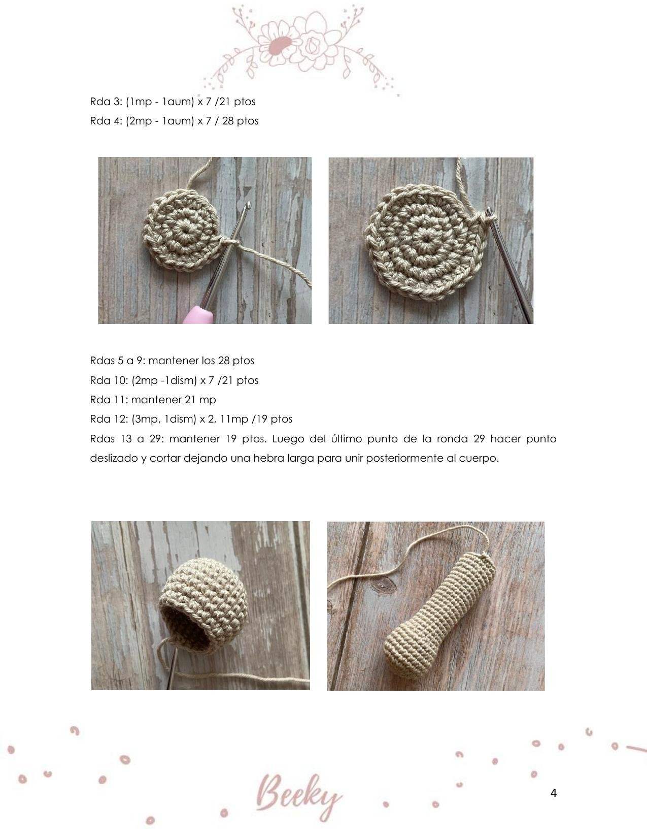 Patrón de crochet para Beeky la oveja amigurumi con instrucciones paso a paso