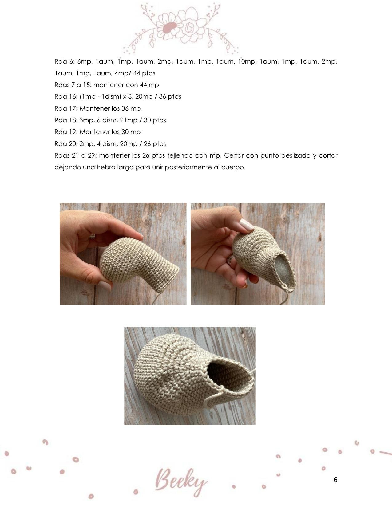 Patrón de crochet para Beeky la oveja amigurumi con instrucciones paso a paso