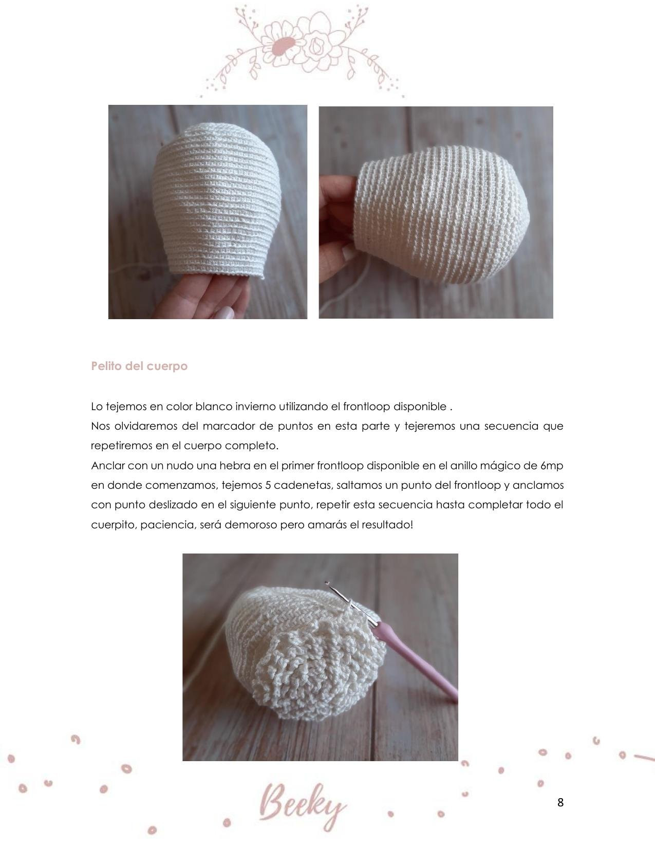 Patrón de crochet para Beeky la oveja amigurumi con instrucciones paso a paso