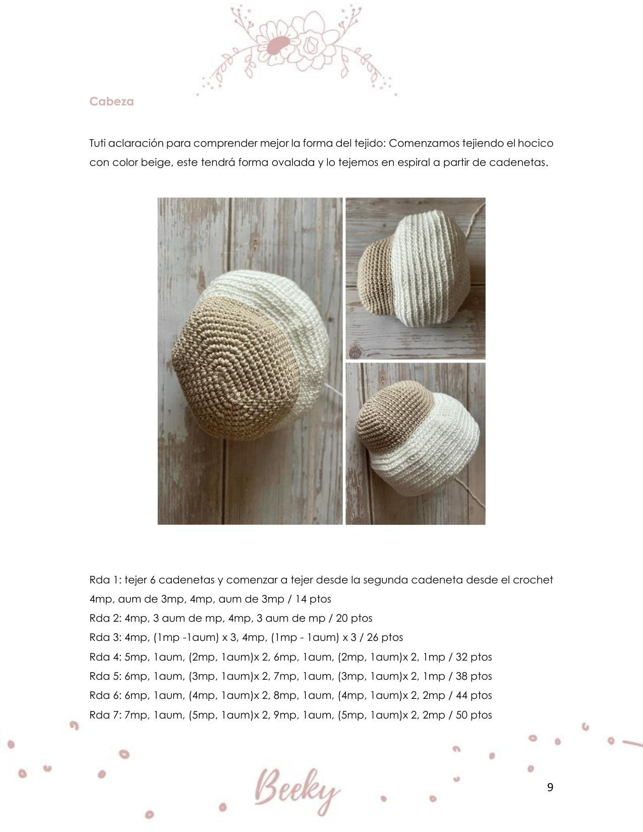 Patrón de crochet para Beeky la oveja amigurumi con instrucciones paso a paso