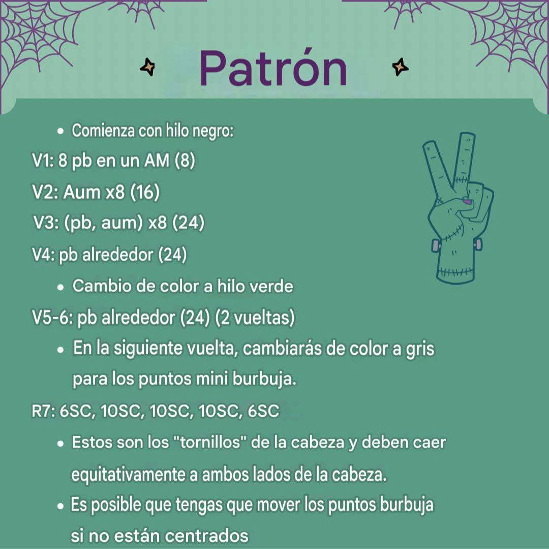 Patrón de Crochet para Frankie el Bebé Monstruo Amigurumi