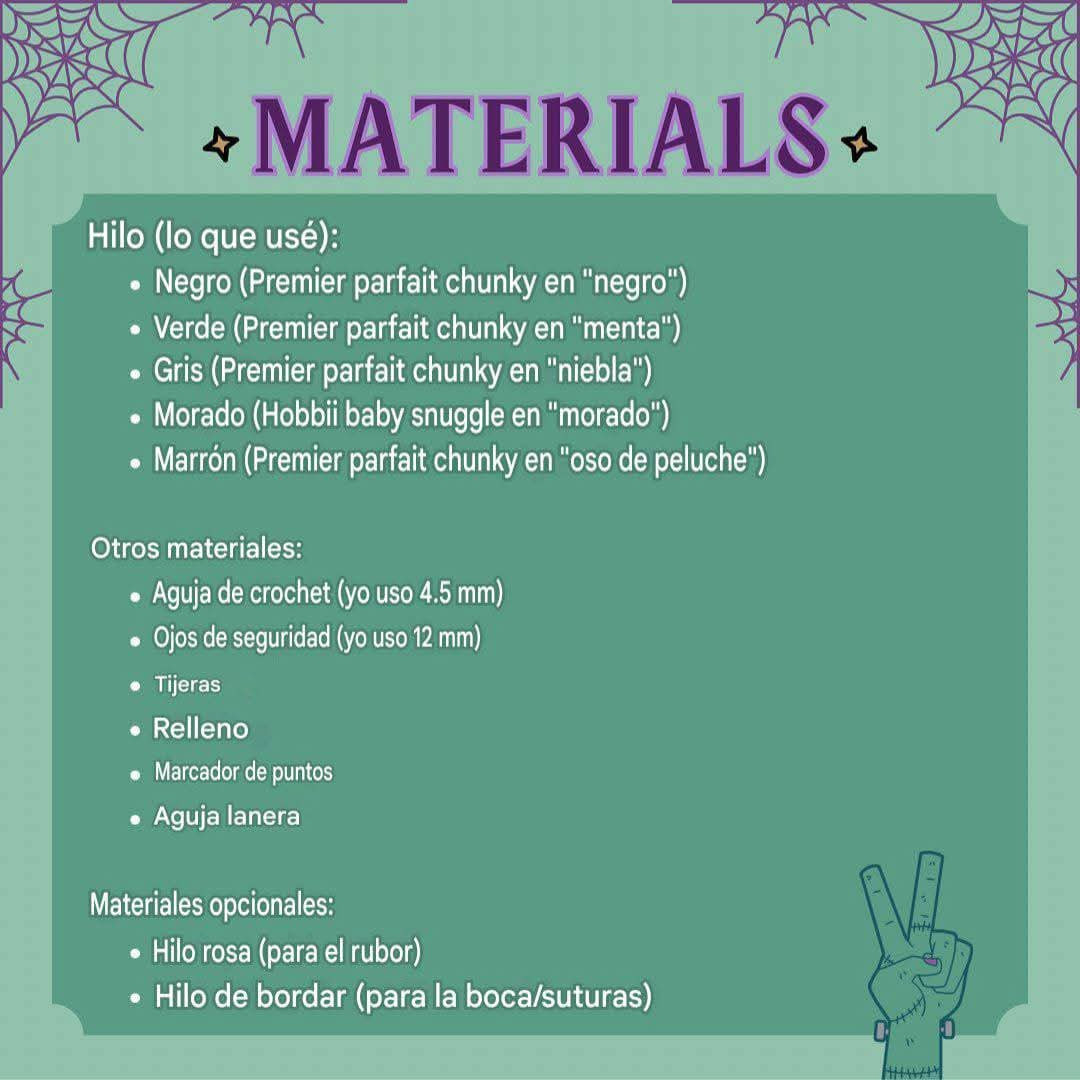 Patrón de Crochet para Frankie el Bebé Monstruo Amigurumi