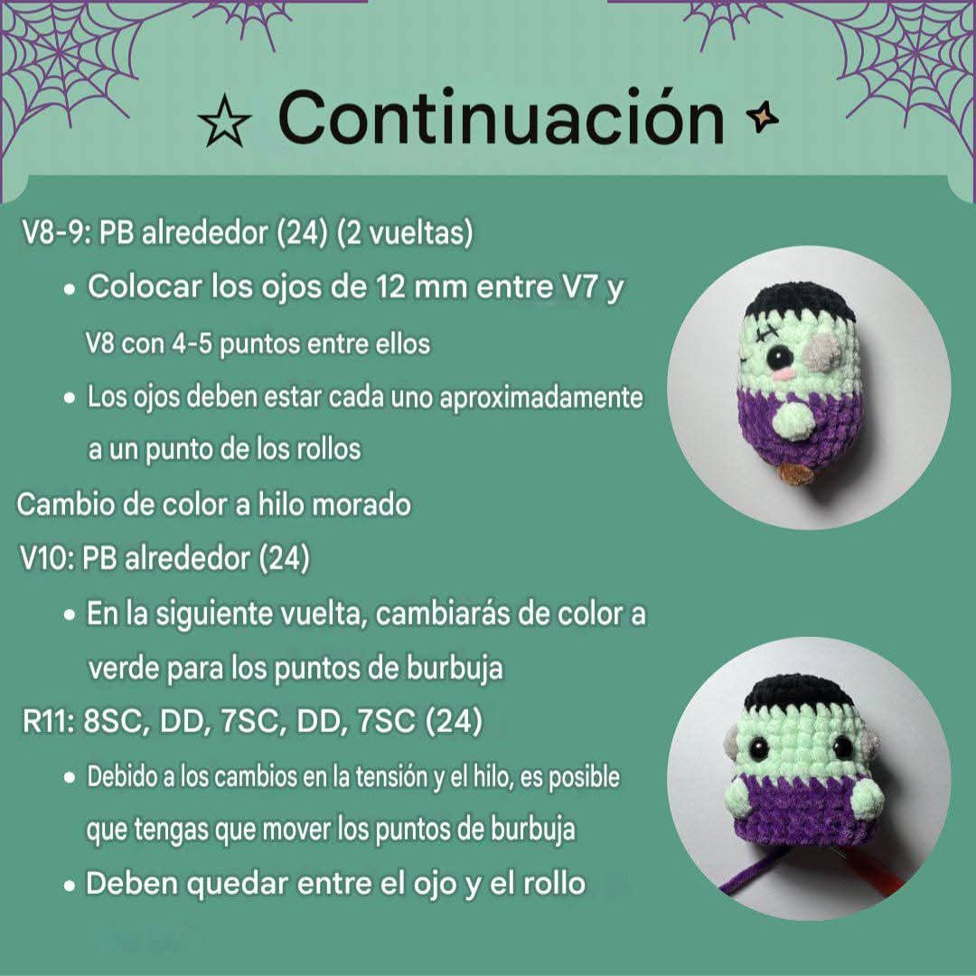 Patrón de Crochet para Frankie el Bebé Monstruo Amigurumi