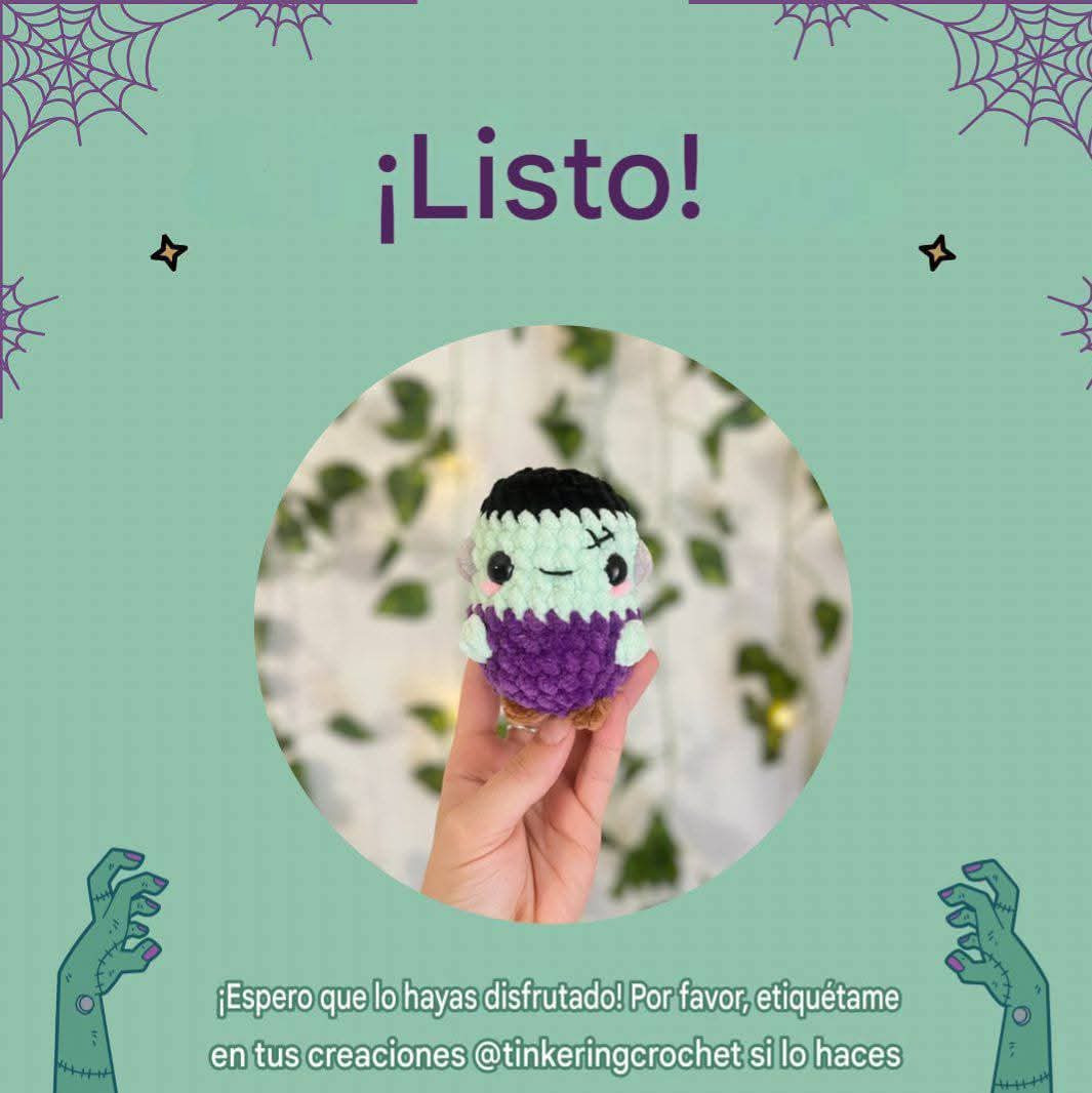 Patrón de Crochet para Frankie el Bebé Monstruo Amigurumi