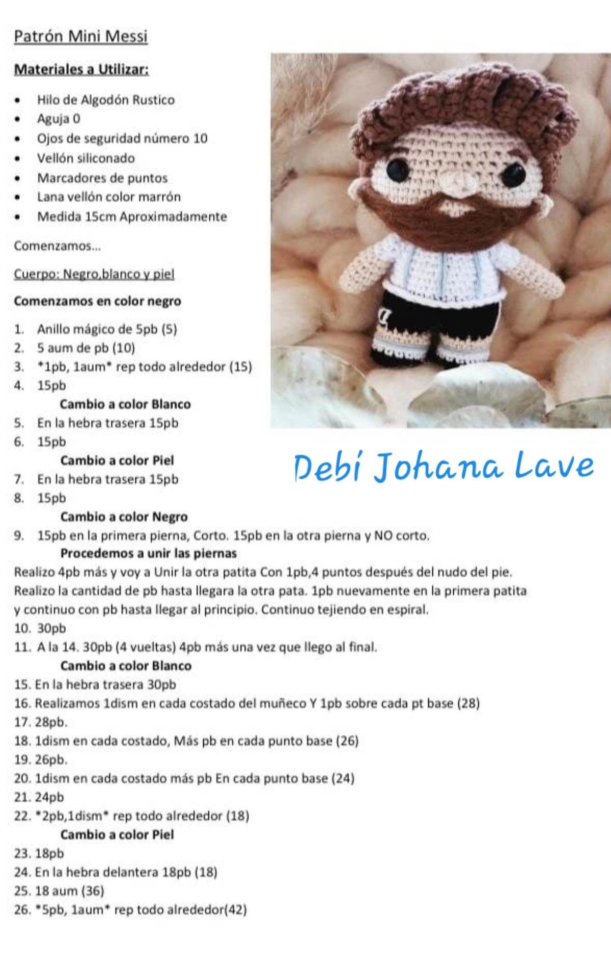 Patron de Crochet para Mini Messi Amigurumi