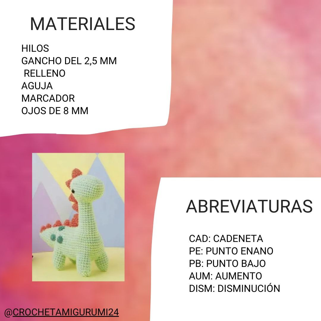 Patrón de Dinosaurio Móc Len: Hướng Dẫn Chi Tiết Từng Bước