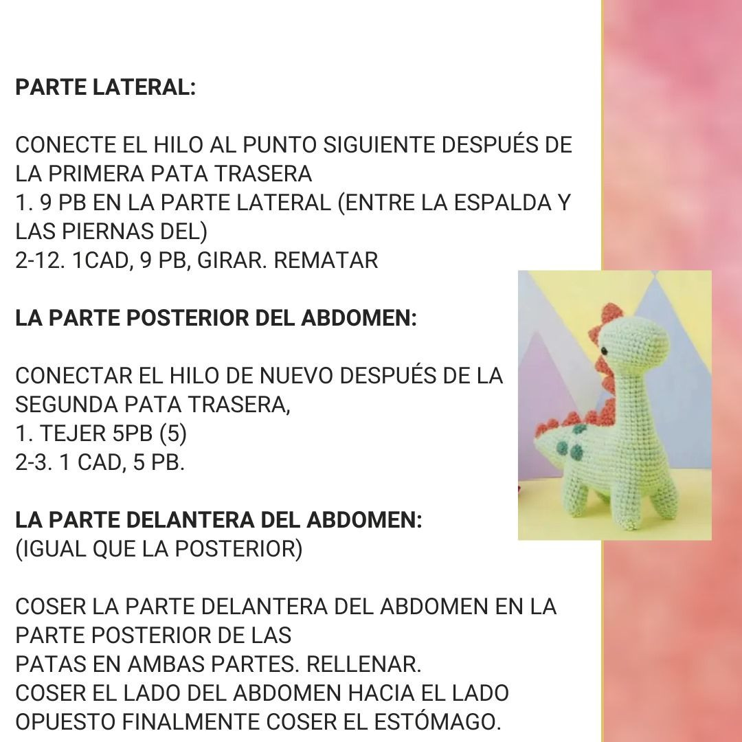 Patrón de Dinosaurio Móc Len: Hướng Dẫn Chi Tiết Từng Bước