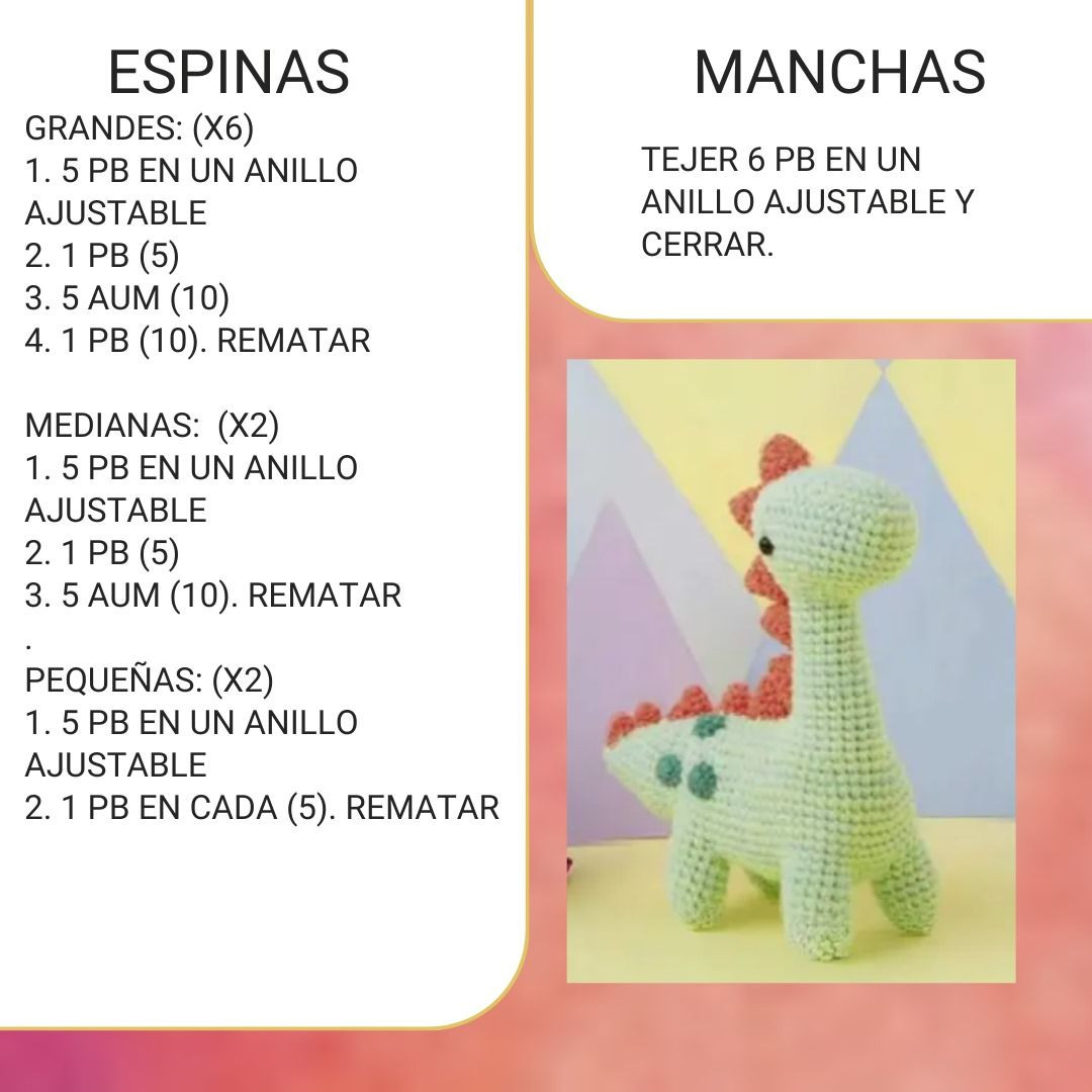 Patrón de Dinosaurio Móc Len: Hướng Dẫn Chi Tiết Từng Bước