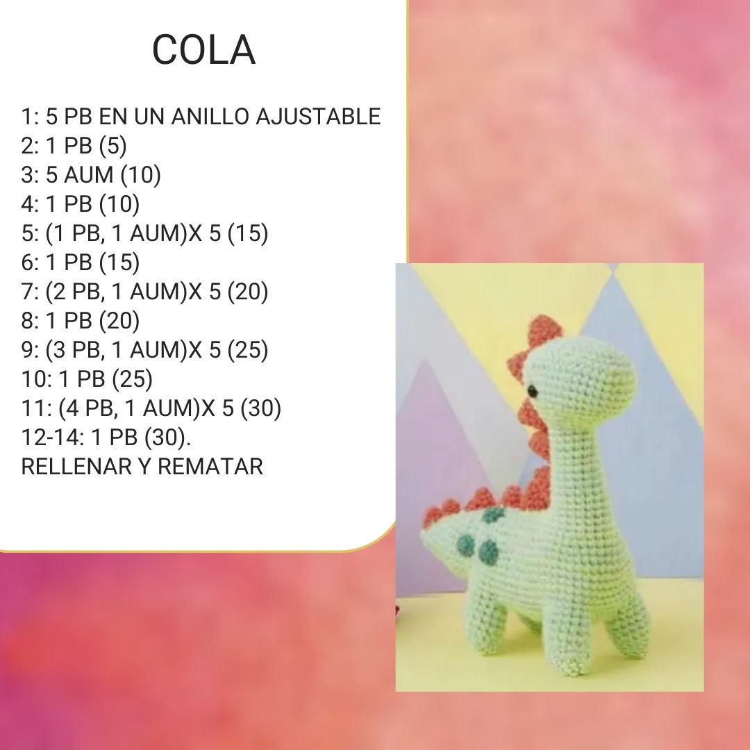 Patrón de Dinosaurio Móc Len: Hướng Dẫn Chi Tiết Từng Bước