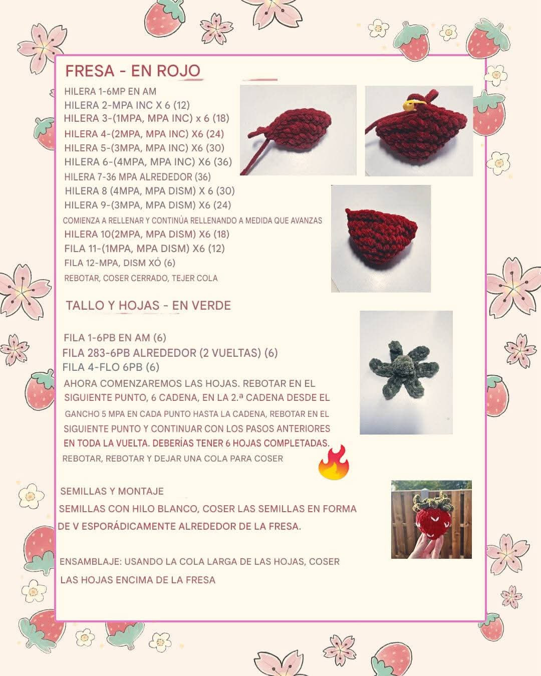 Patrón de Fresa Gratis de Foxy Knots - Crochet Amigurumi