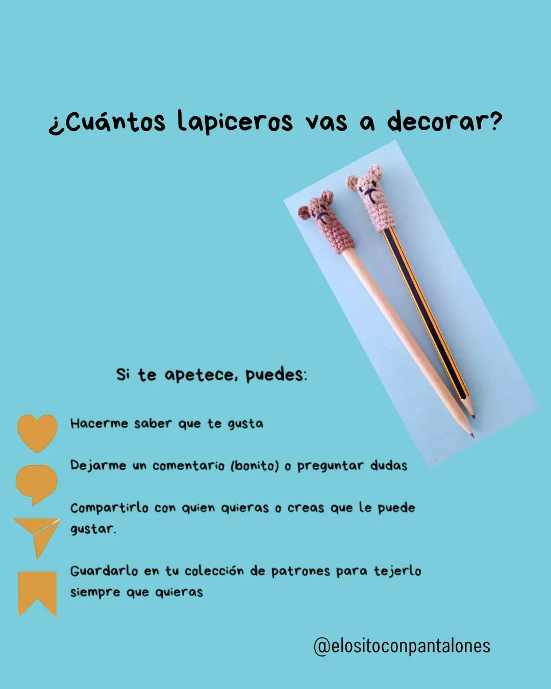 Patrón de funda para lápiz con diseño de oso