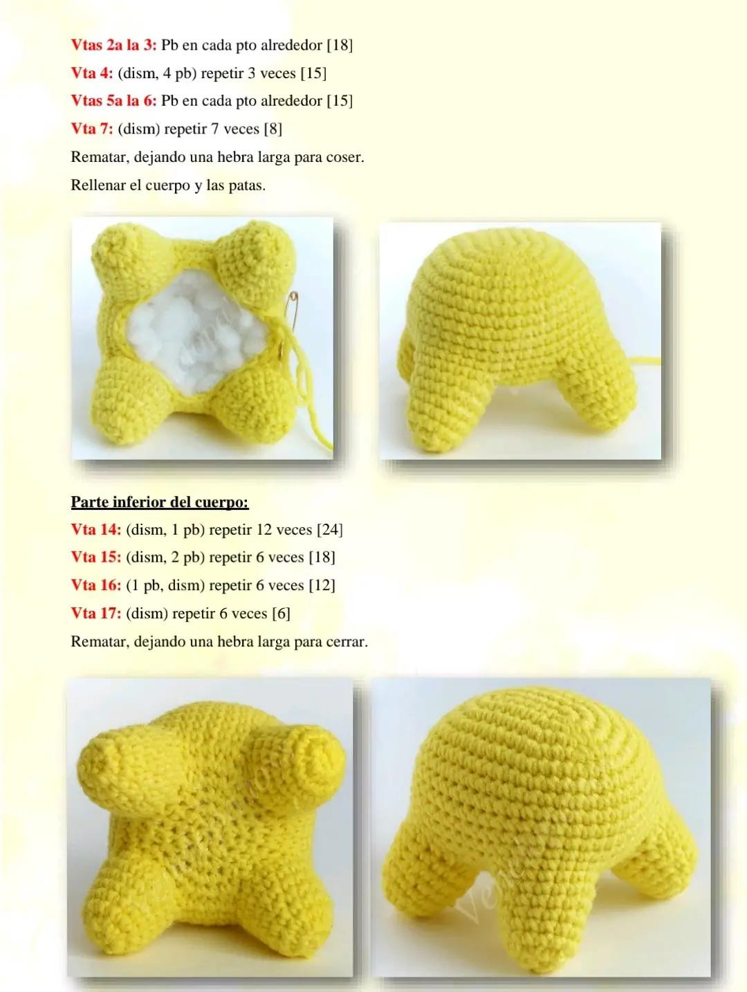 Patrón de gacela amigurumi amarillo y naranja