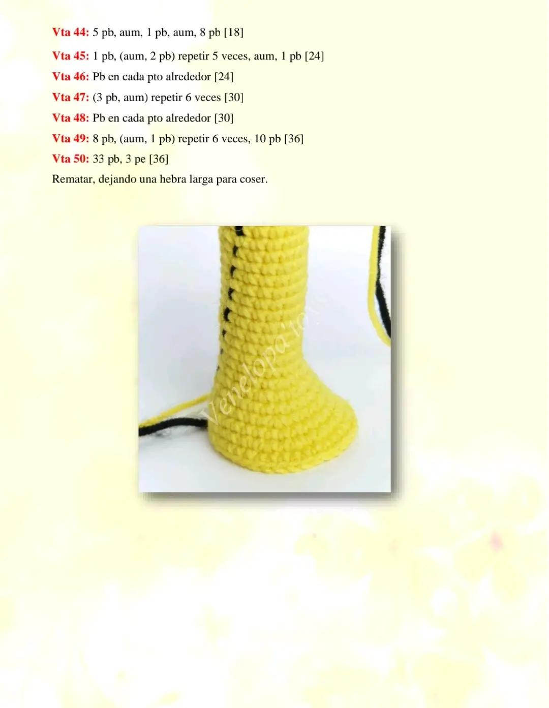 Patrón de gacela amigurumi amarillo y naranja